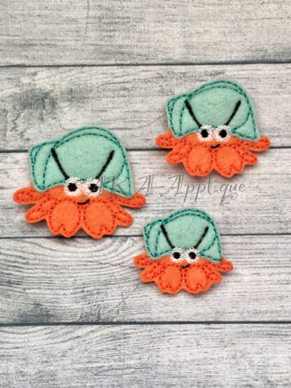 Hedwig Hermit Crab Feltie Embroidery Design - Image 2
