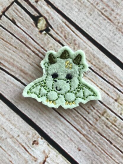 Peeking Declan Dragon Feltie Embroidery Design