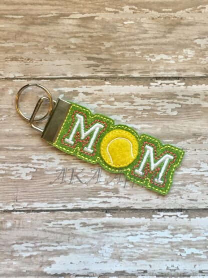 ITH MOM Tennis Key Fob Embroidery Design