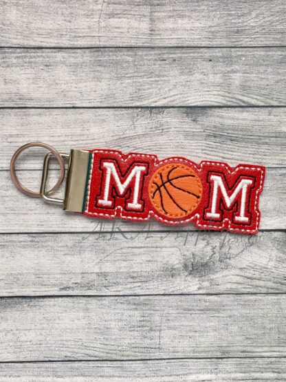 ITH MOM Basketball Key Fob Embroidery Design