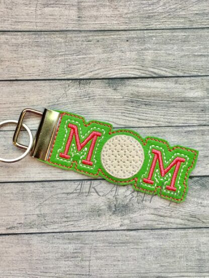 ITH MOM Golf Key Fob Embroidery Design