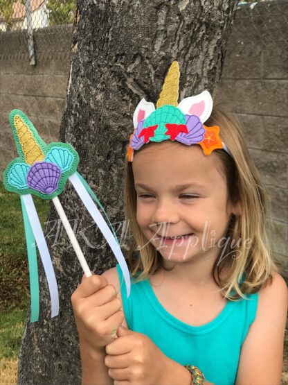ITH Unicorn Mermaid Wand SET Embroidery Design - Image 5