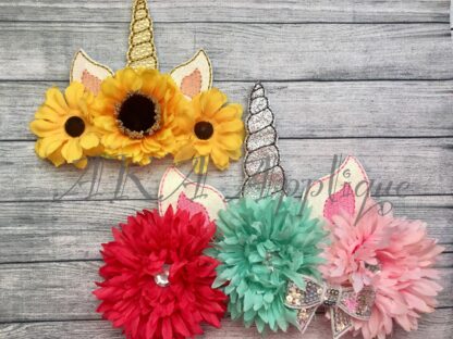 ITH Unicorn Blank Headband Tiara Slider Embroidery Design - Image 4