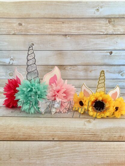 ITH Unicorn Blank Headband Tiara Slider Embroidery Design - Image 5