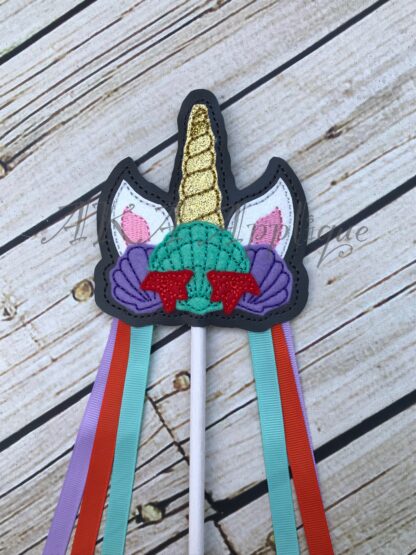 ITH Unicorn Mermaid Wand SET Embroidery Design - Image 3