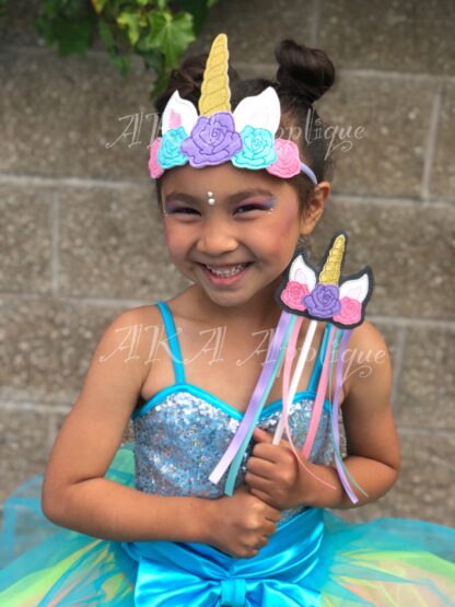 ITH Unicorn Rose Wand SET Embroidery Design - Image 6