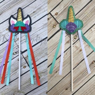 ITH Unicorn Mermaid Wand SET Embroidery Design