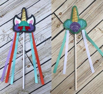 ITH Unicorn Mermaid Wand SET Embroidery Design