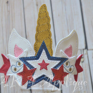 ITH Unicorn Star Headband Tiara Slider Embroidery Design