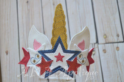 ITH Unicorn Star Headband Tiara Slider Embroidery Design