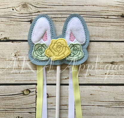 ITH Bunny (Floppy Ear) Rose Wand Embroidery Design