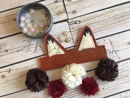 ITH Fox Blank Headband Tiara Slider Embroidery Design - Image 2