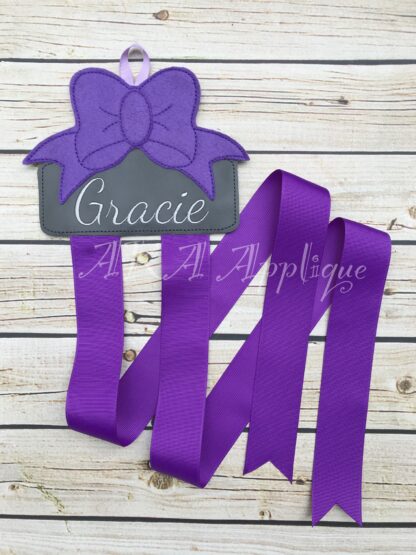 Boutique Bow Clip Keeper-Bow Holder ITH Embroidery Design - Image 2