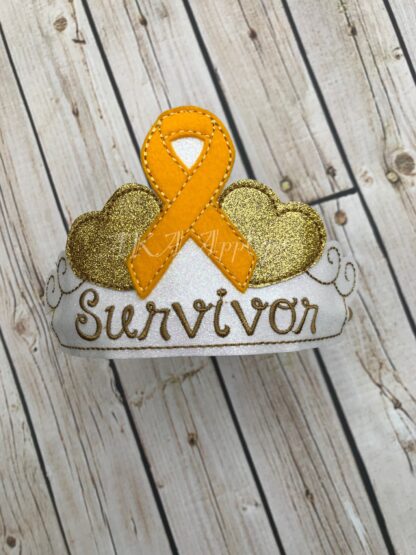 ITH Awareness Ribbon Survivor Heart Tiara Slider Embroidery Design - Image 4