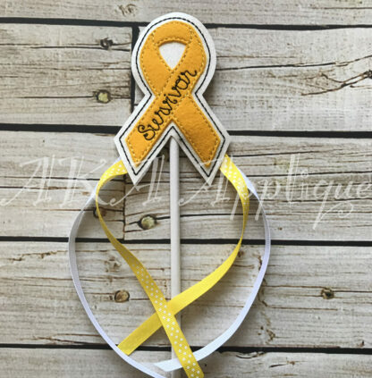 ITH Awareness Ribbon Survivor Wand Embroidery Design