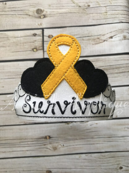 ITH Awareness Ribbon Survivor Heart Tiara Slider Embroidery Design - Image 3