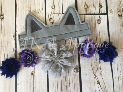 ITH Cat Blank Headband Tiara Slider Embroidery Design - Image 3