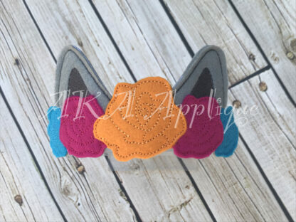 ITH Cat Rose Headband Tiara Slider Embroidery Design