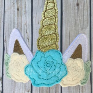 ITH Caticorn Rose Headband Tiara Slider Embroidery Design