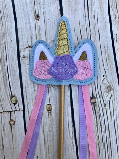 ITH Caticorn Rose Wand Embroidery Design