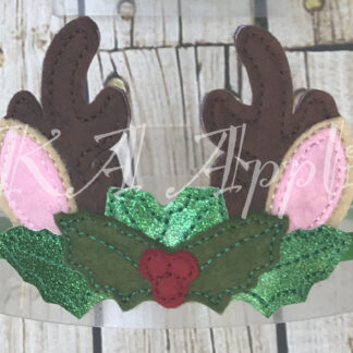 ITH Deer Holly Headband Tiara Slider Embroidery Design