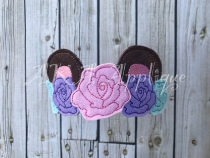 ITH Bear Rose Headband Tiara Slider Embroidery Design