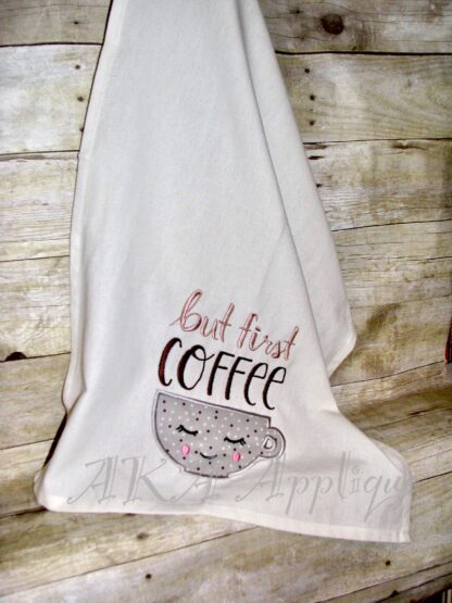 But First Coffee Applique Embroidery Design - Image 3