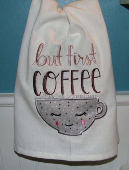 But First Coffee Applique Embroidery Design - Image 4