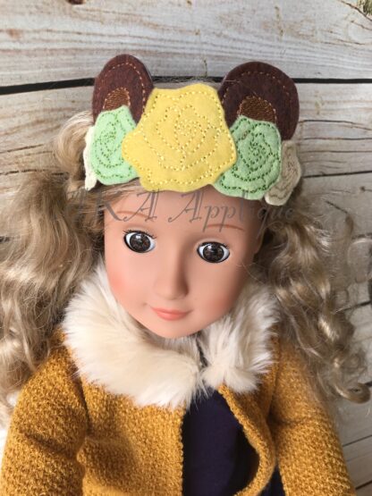 ITH Bear Rose Headband Tiara Slider Embroidery Design - Image 3