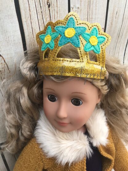 ITH Fancy Flower Headband Tiara Slider Embroidery Design - Image 3