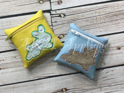 ITH Bunny Silhouette Zipper Pouch Embroidery Design