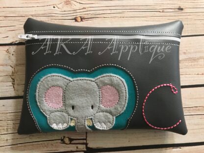 ITH Peeking Ellie Elephant  Zipper Pouch Embroidery Design - Image 4