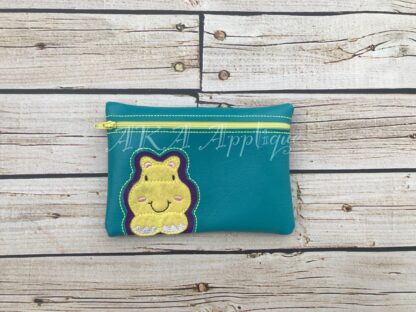 ITH Peeking Henriette Hippo Zipper Pouch Embroidery Design - Image 6
