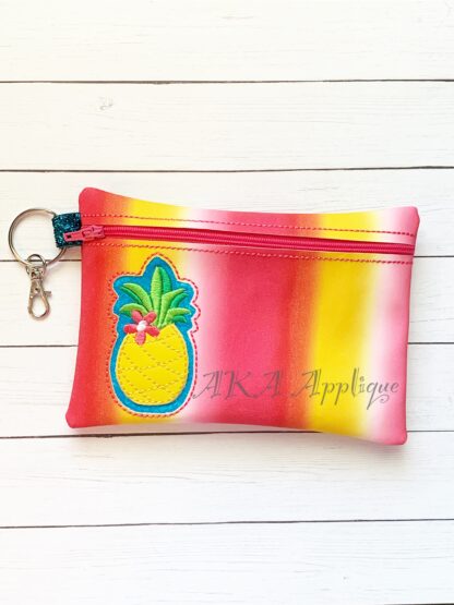 ITH Pineapple Zipper Pouch Embroidery Design - Image 4