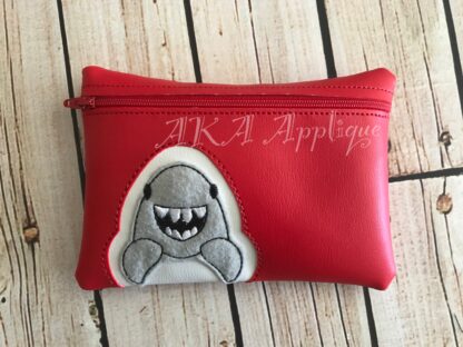 ITH Peeking Sammy Shark Zipper Pouch Embroidery Design - Image 2