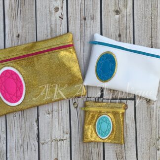 ITH Oval Diamond Zipper Pouch Embroidery Design