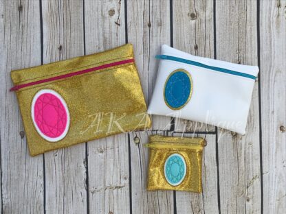 ITH Oval Diamond Zipper Pouch Embroidery Design