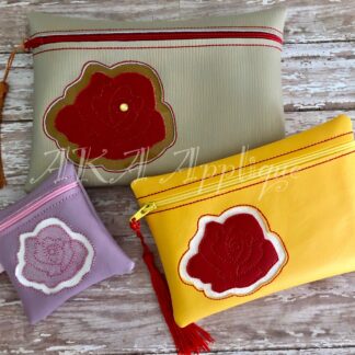 ITH Rose Zipper Pouch Embroidery Design
