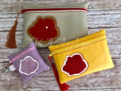 ITH Rose Zipper Pouch Embroidery Design