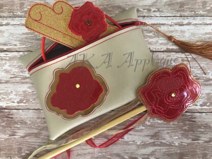 ITH Rose Zipper Pouch Embroidery Design - Image 3