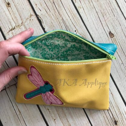 ITH Dragonfly Zipper Pouch Embroidery Design - Image 2
