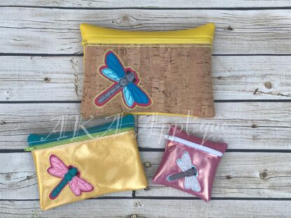 ITH Dragonfly Zipper Pouch Embroidery Design