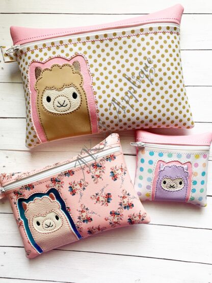 ITH Lucy Llama Zipper Pouch Embroidery Design