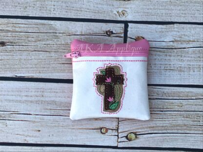 ITH Spring Tulip Cross Zipper Pouch Embroidery Design - Image 3