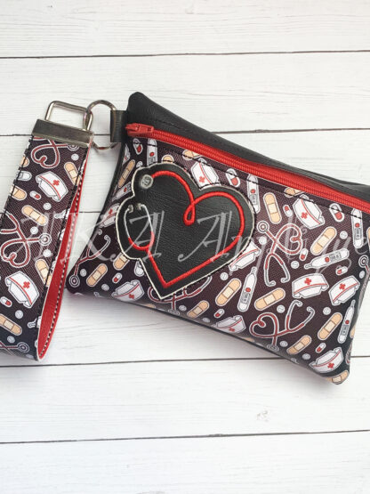 ITH Stethoscope Heart Zipper Pouch Embroidery Design - Image 3