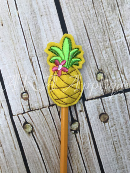 Pineapple Pencil Topper and Slider Embroidery Design - Image 2
