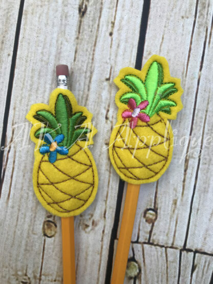 Pineapple Pencil Topper and Slider Embroidery Design
