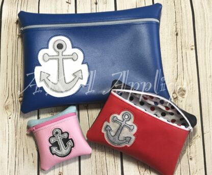 ITH Anchor Zipper Pouch Embroidery Design