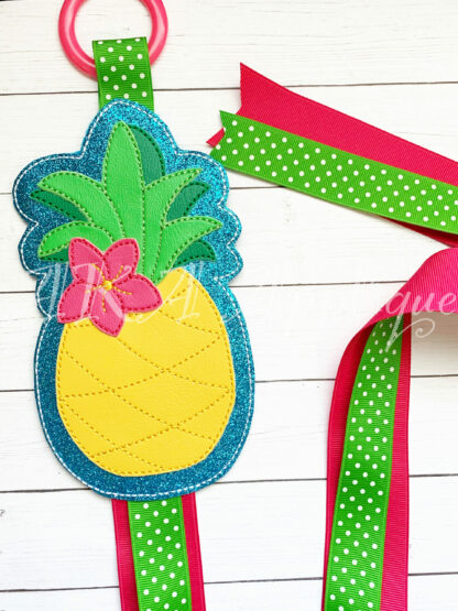 Pineapple Clip Keeper-Bow Holder ITH Embroidery Design