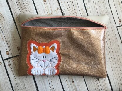 ITH Peeking Chloe Kitten Zipper Pouch Embroidery Design - Image 2